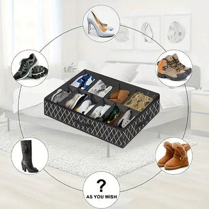 Foldable UnderBed Shoe Box Storage Organizer Dustproof Stackable Transparent Lid
