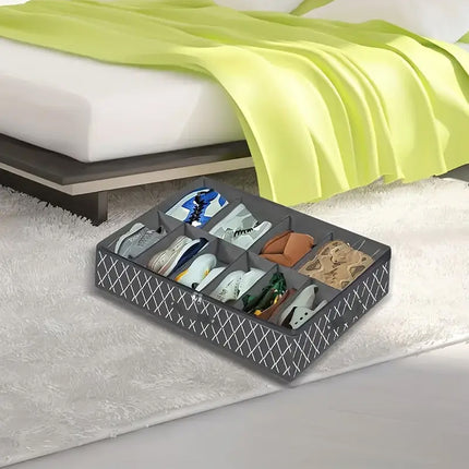 Foldable UnderBed Shoe Box Storage Organizer Dustproof Stackable Transparent Lid