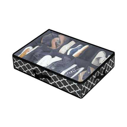 Foldable UnderBed Shoe Box Storage Organizer Dustproof Stackable Transparent Lid
