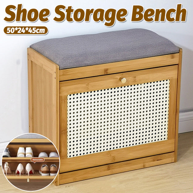 Shoe Cabinet and Seat Integrated Entrance Shoe Changing Stool Storage Organizer