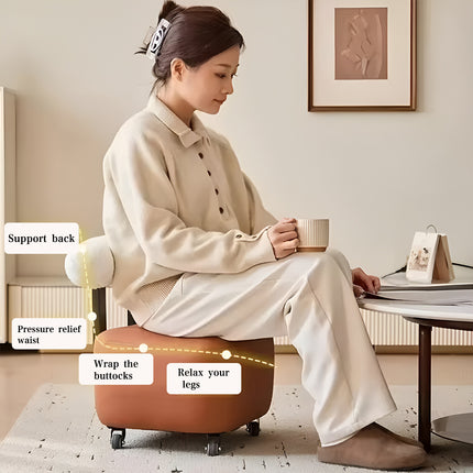 Movable Low Height Rolling Stool Chair Sturdy for Kitchen Office Garage Workshop