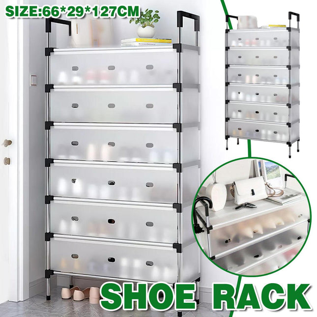 7-Tier Shoe Rack Storage Organizer Stand Shelves Adjustable Shoes Holder for Home