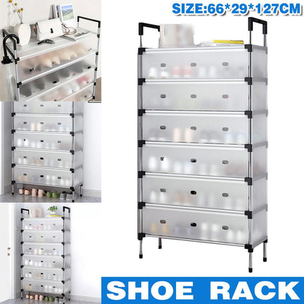 7-Tier Shoe Rack Storage Organizer Stand Shelves Adjustable Shoes Holder for Home