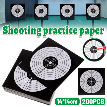 200PCS 14x14cm Bulk Paper Target Reactive Paper Targets for Shooting Practice