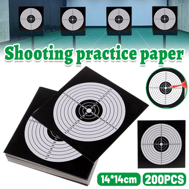 200PCS 14x14cm Bulk Paper Target Reactive Paper Targets for Shooting Practice
