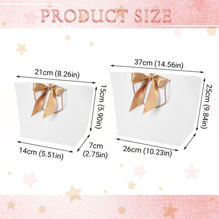 50PCS Goodie Tote Bow Tie Shopping Paper Sacks Resuable Clothing Bag 19X9X20cm