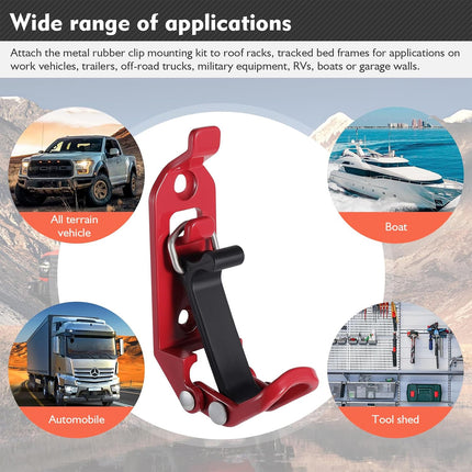 4 PCS Zinc Alloy Fire Equipment Fixer Roof Rack Tool Clip Multi Function Clamp