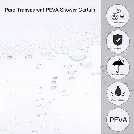 Waterproof Bath Curtain Premium PEVA Fabric Mold Resistant for Bathroom Toilet