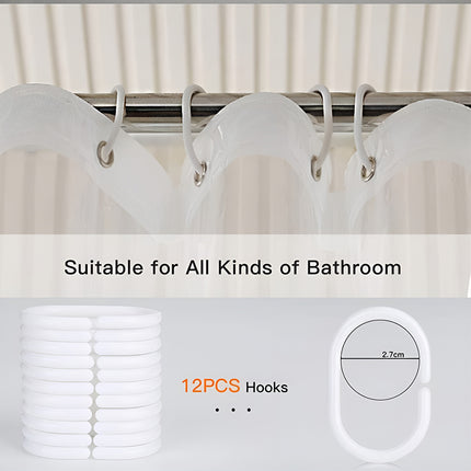 Waterproof Bath Curtain Premium PEVA Fabric Mold Resistant for Bathroom Toilet