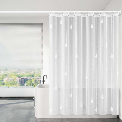 Shower Curtain Waterproof Quick-Dry Drill-Free with Hooks 200×180cm