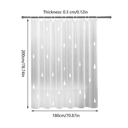 Shower Curtain Waterproof Quick-Dry Drill-Free with Hooks 200×180cm