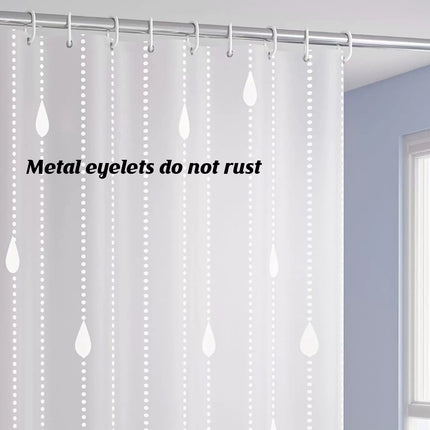 Shower Curtain Waterproof Quick-Dry Drill-Free with Hooks 200×180cm