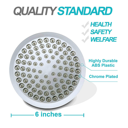 6 Inch High Pressure Shower Head Full Plating Top Mount Extension Arm Bathroom