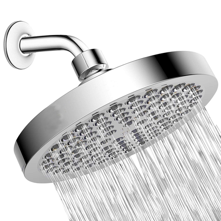 6 Inch High Pressure Shower Head Full Plating Top Mount Extension Arm Bathroom