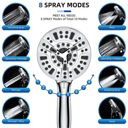 High Pressure Electroplated Handheld Multi Function Shower Bathroom Daily Use