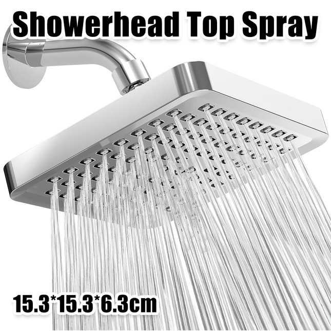 Square Shower Bathroom Rainfall Overhead High Flow Water Saving Spray Nozzle Set