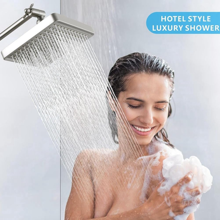 Square Shower Bathroom Rainfall Overhead High Flow Water Saving Spray Nozzle Set