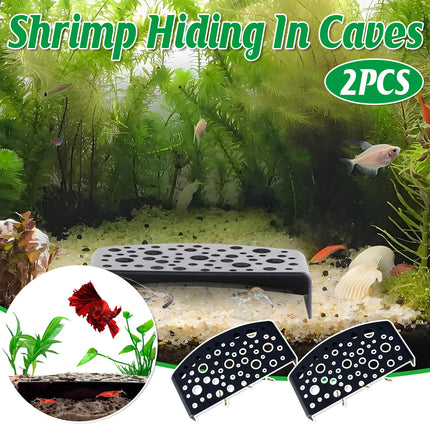 2pcs Shrimp Hideout Cave Shelter Fish Tank Decoration Aquarium Accessories