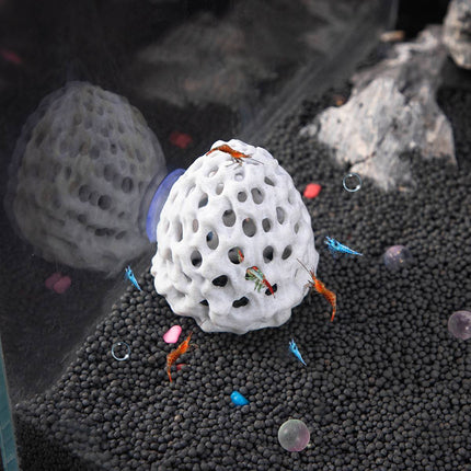 Coral Shrimp Cave Aquarium Hideout 3D Printed Porous Decoration 8x7cm Fish Tank