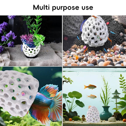 Coral Shrimp Cave Aquarium Hideout 3D Printed Porous Decoration 8x7cm Fish Tank