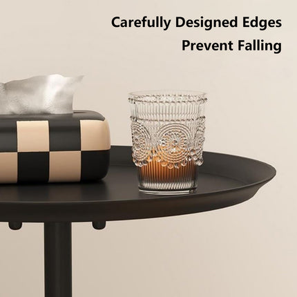 Minimalist Living Room Side Table Iron Round End Table Waterproof Easy to Clean