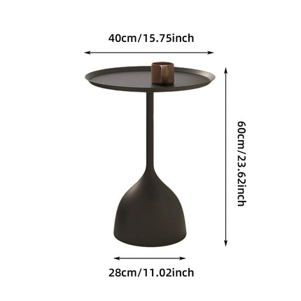 Minimalist Living Room Side Table Iron Round End Table Waterproof Easy to Clean
