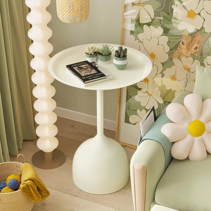 Minimalist Living Room Side Table Iron Round End Table Waterproof Easy to Clean