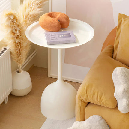 Minimalist Living Room Side Table Iron Round End Table Waterproof Easy to Clean