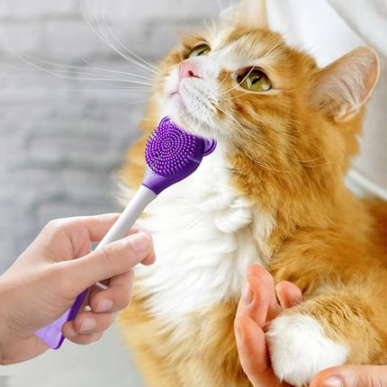 Cat Cleaning Silicone Brush Pet Toothbrush Dog Cleaning Brush Grooming Tool