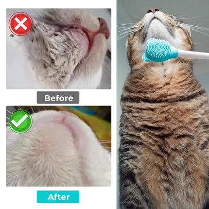 Cat Cleaning Silicone Brush Pet Toothbrush Dog Cleaning Brush Grooming Tool