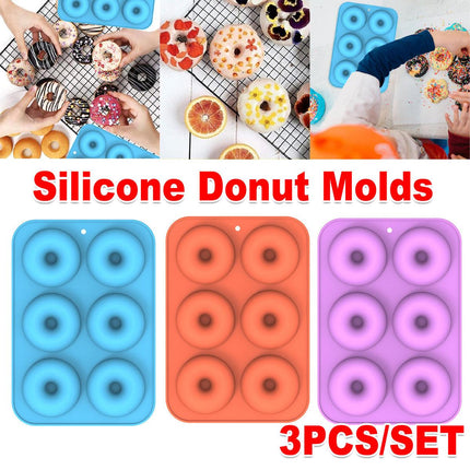 6 Even Silicone Donut Mold Baking Cake DIY Baking Oven