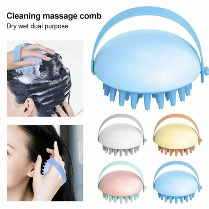 Silicone Hair Shampoo Brush Handheld Head Cleaning Washing Scalp Massage Comb AU - Aimall
