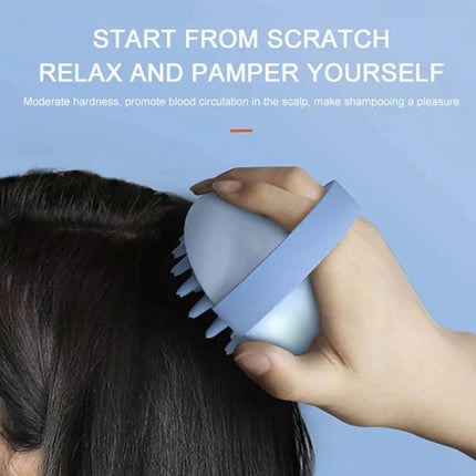 Silicone Hair Shampoo Brush Handheld Head Cleaning Washing Scalp Massage Comb AU - Aimall