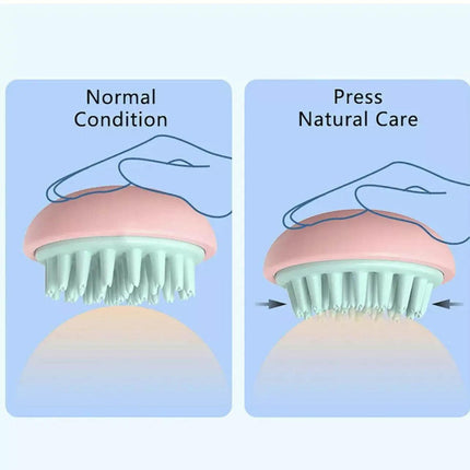 Silicone Hair Shampoo Brush Handheld Head Cleaning Washing Scalp Massage Comb AU - Aimall