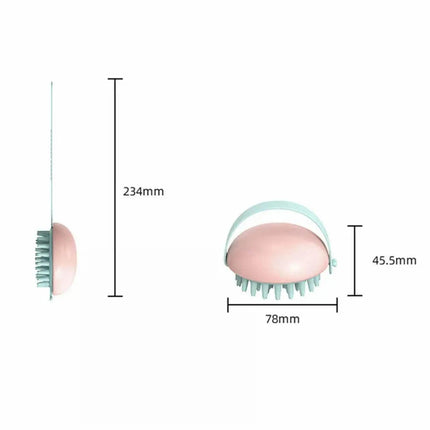 Silicone Hair Shampoo Brush Handheld Head Cleaning Washing Scalp Massage Comb AU - Aimall