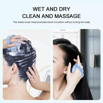Silicone Hair Shampoo Brush Handheld Head Cleaning Washing Scalp Massage Comb AU - Aimall