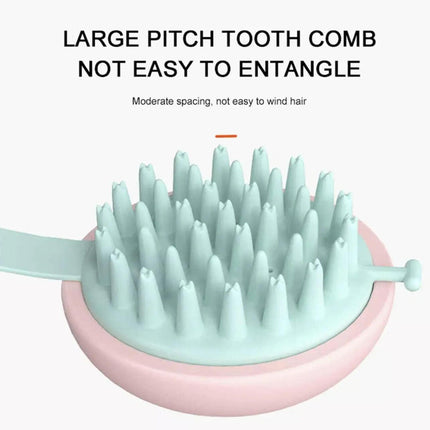 Silicone Hair Shampoo Brush Handheld Head Cleaning Washing Scalp Massage Comb AU - Aimall