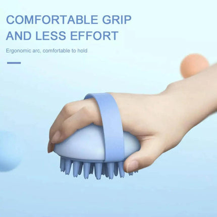 Silicone Hair Shampoo Brush Handheld Head Cleaning Washing Scalp Massage Comb AU - Aimall