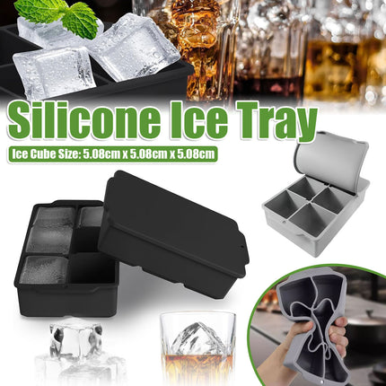 Large Silicone Ice Cube Tray Food Grade Mould for Whiskey Block Maker Kitchen