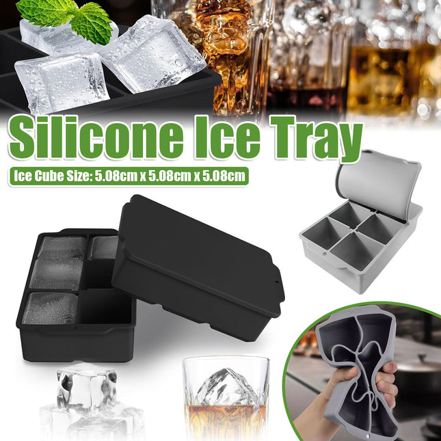 Large Silicone Ice Cube Tray Food Grade Mould for Whiskey Block Maker Kitchen