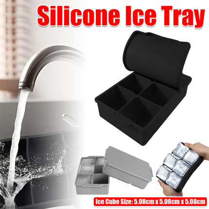 Large Silicone Ice Cube Tray Food Grade Mould for Whiskey Block Maker Kitchen
