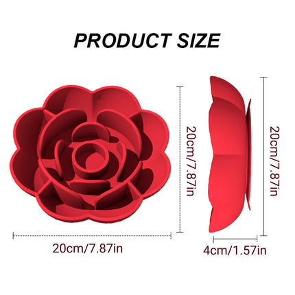 Silicone Pet Bowl Flower Shape Slow Feeder Dog Cat Food Dish Non Slip Design