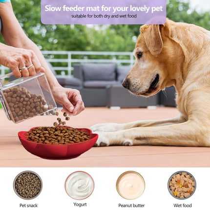 Silicone Pet Bowl Flower Shape Slow Feeder Dog Cat Food Dish Non Slip Design