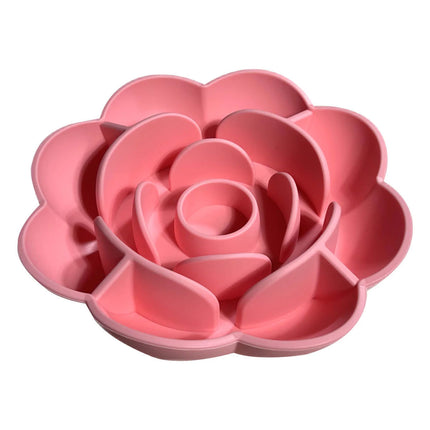Silicone Pet Bowl Flower Shape Slow Feeder Dog Cat Food Dish Non Slip Design