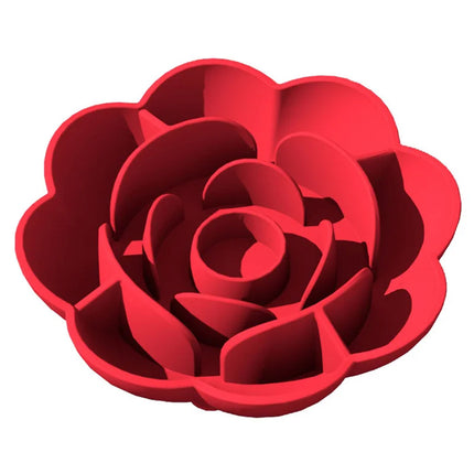 Silicone Pet Bowl Flower Shape Slow Feeder Dog Cat Food Dish Non Slip Design