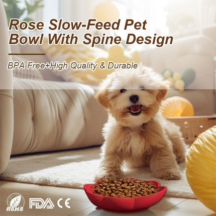 Silicone Pet Bowl Flower Shape Slow Feeder Dog Cat Food Dish Non Slip Design