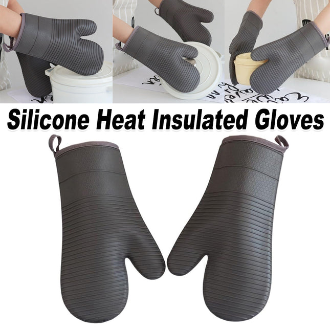 Silicone Heat Resistant Gloves Baking Oven Mitts Insulated Kitchen Cooking Glove