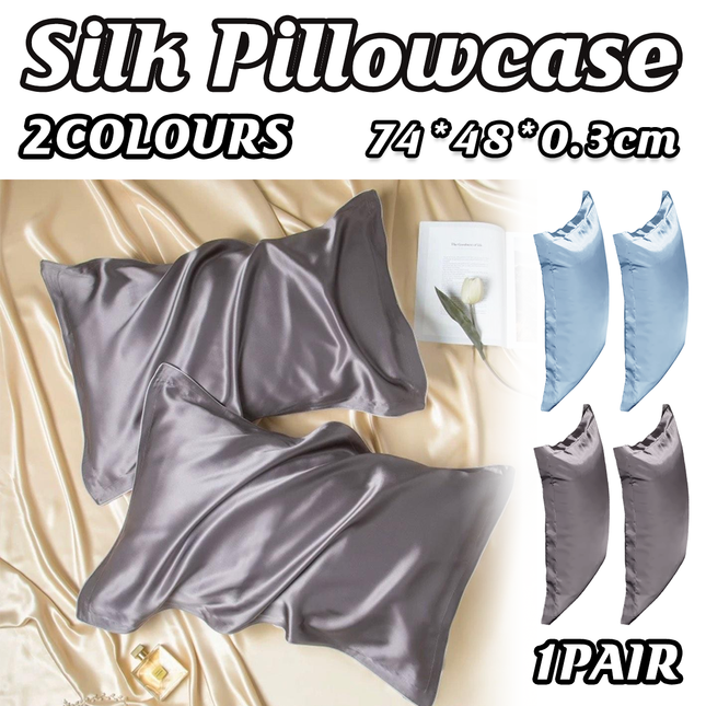 1Pair of Solid Color Summer Pillowcases 48x74cm Pillow Cases Bedding Decor