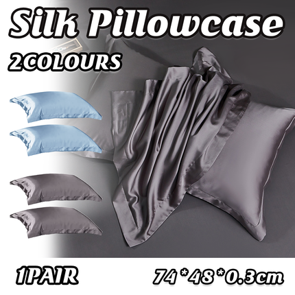 1Pair of Solid Color Summer Pillowcases 48x74cm Pillow Cases Bedding Decor