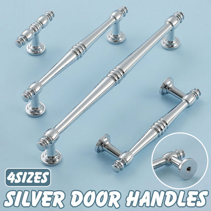 Cabinet Drawer Handles Silver 4Sizes Modern Wardrobe Pull Simple Luxury Design